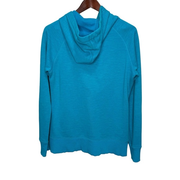 Under Armour Semi Fitted Blue 1/4 Zip Pullover Hooded Sweater Size Medium - Picture 2 of 12